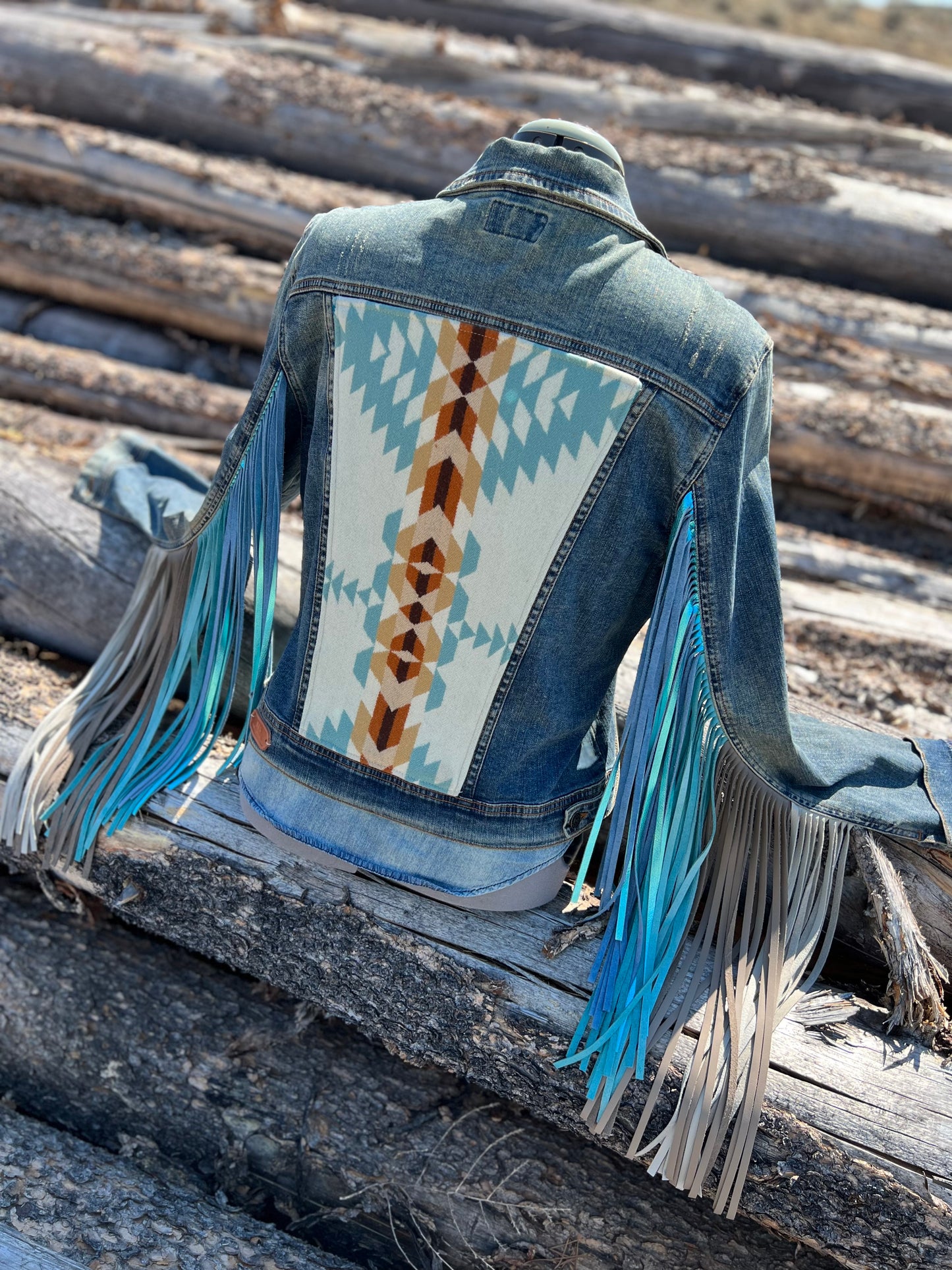 Fringe Jacket with Pendleton ~Ladies L