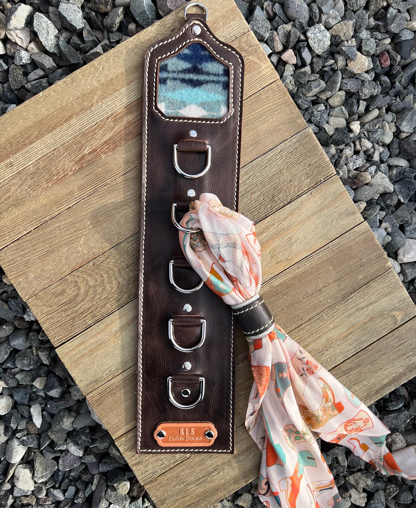 5 Ring Leather Wild Rag Holder