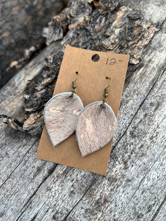 Leather Teardrop Earrings