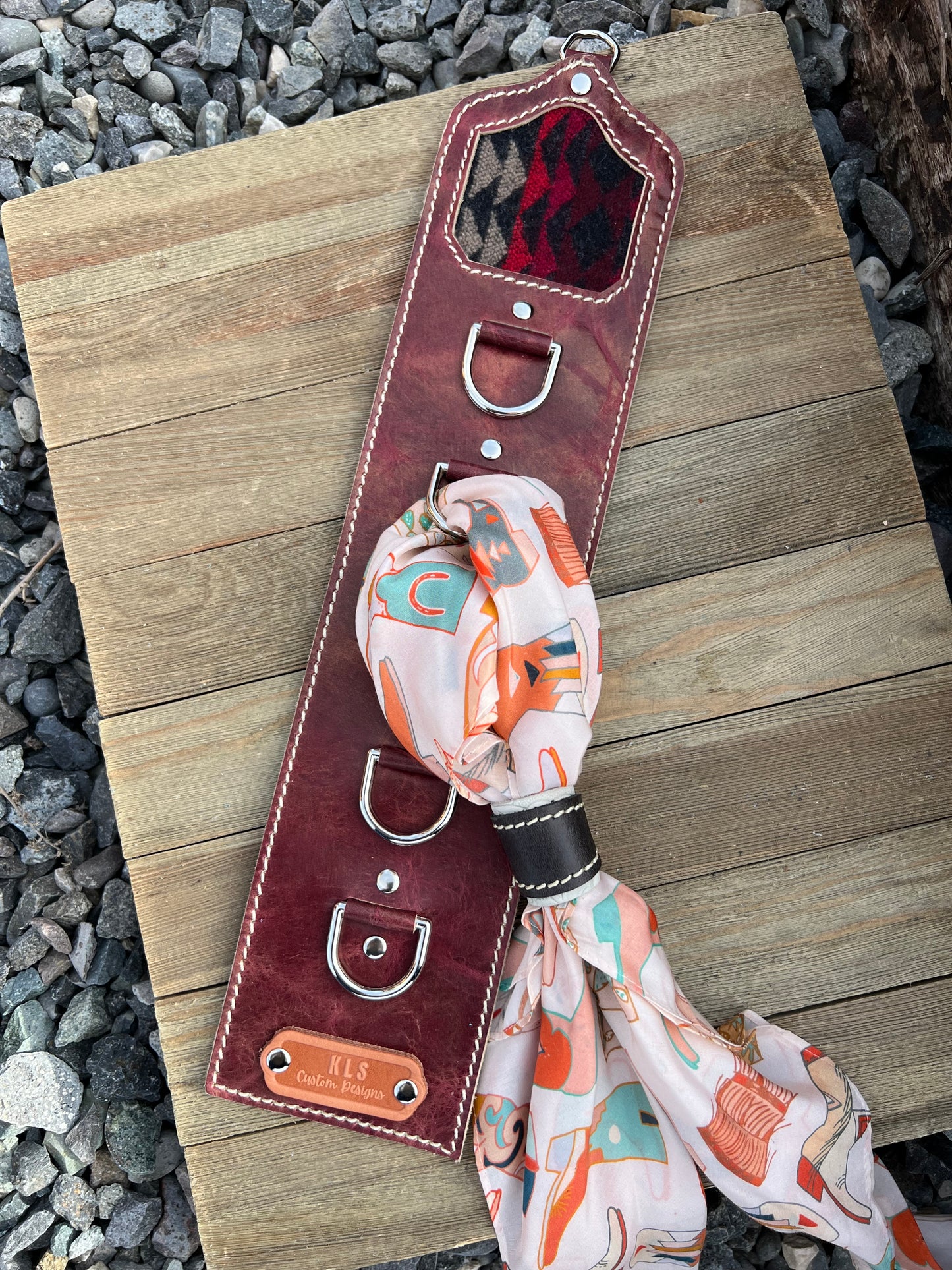 5 Ring Leather Wild Rag Holder