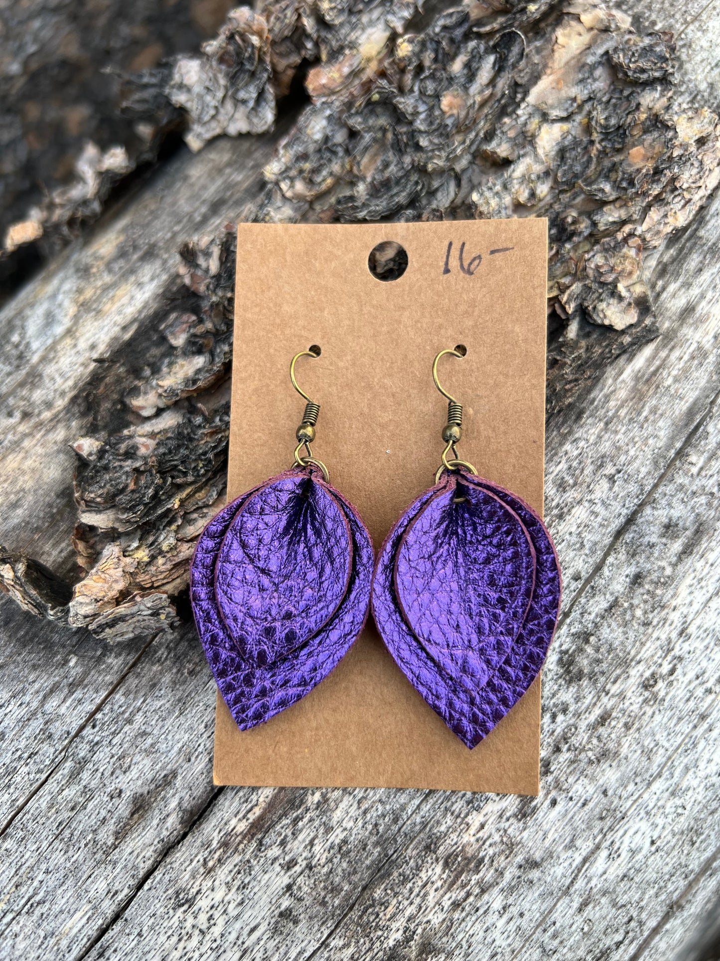 Leather Teardrop Earrings