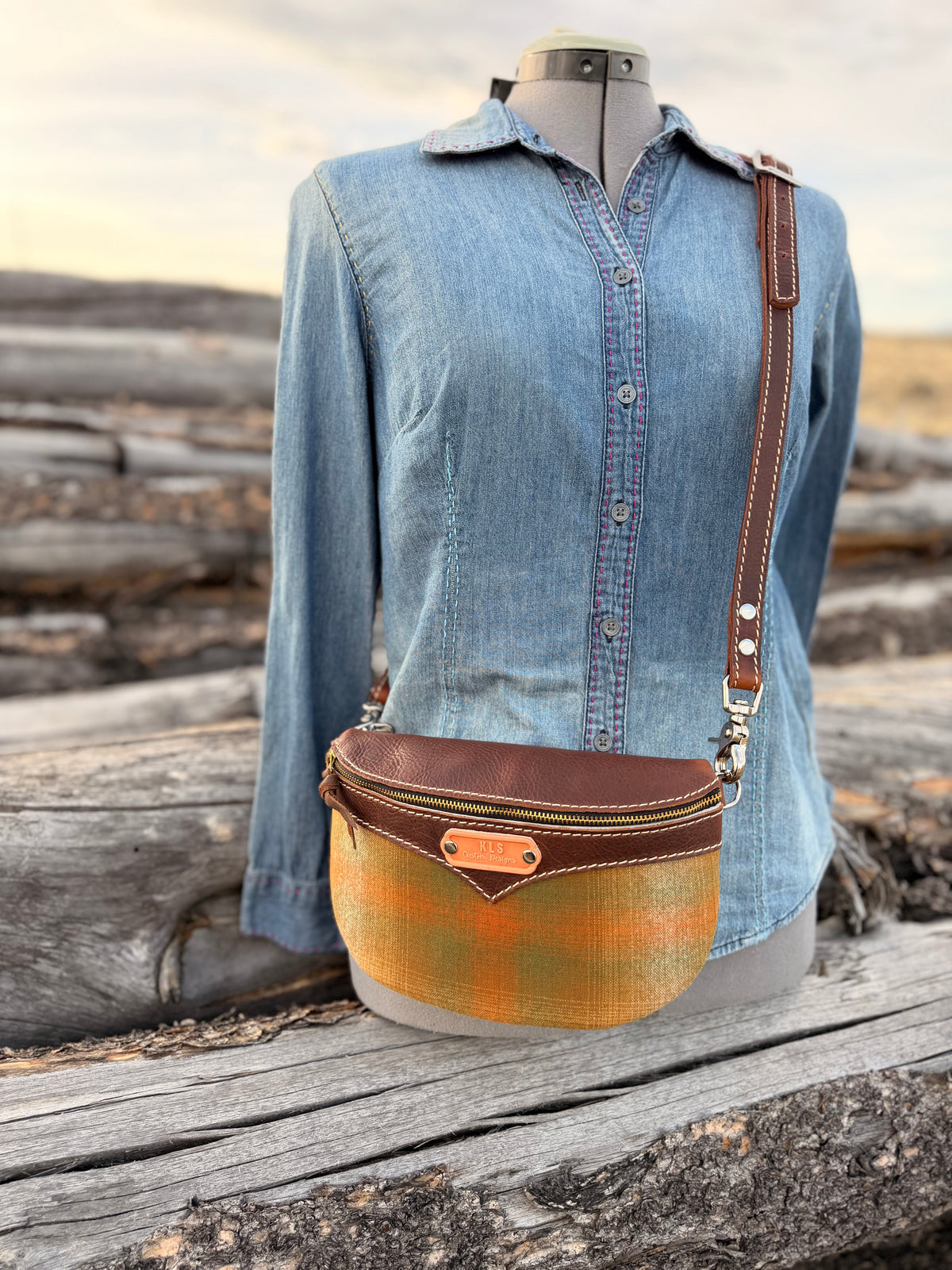 Sling Bag - *Special Edition* Pendleton Plaid - Bison Leather + Leather Strap