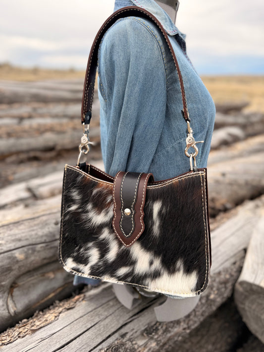 Shoulder Bag - Brown+Black