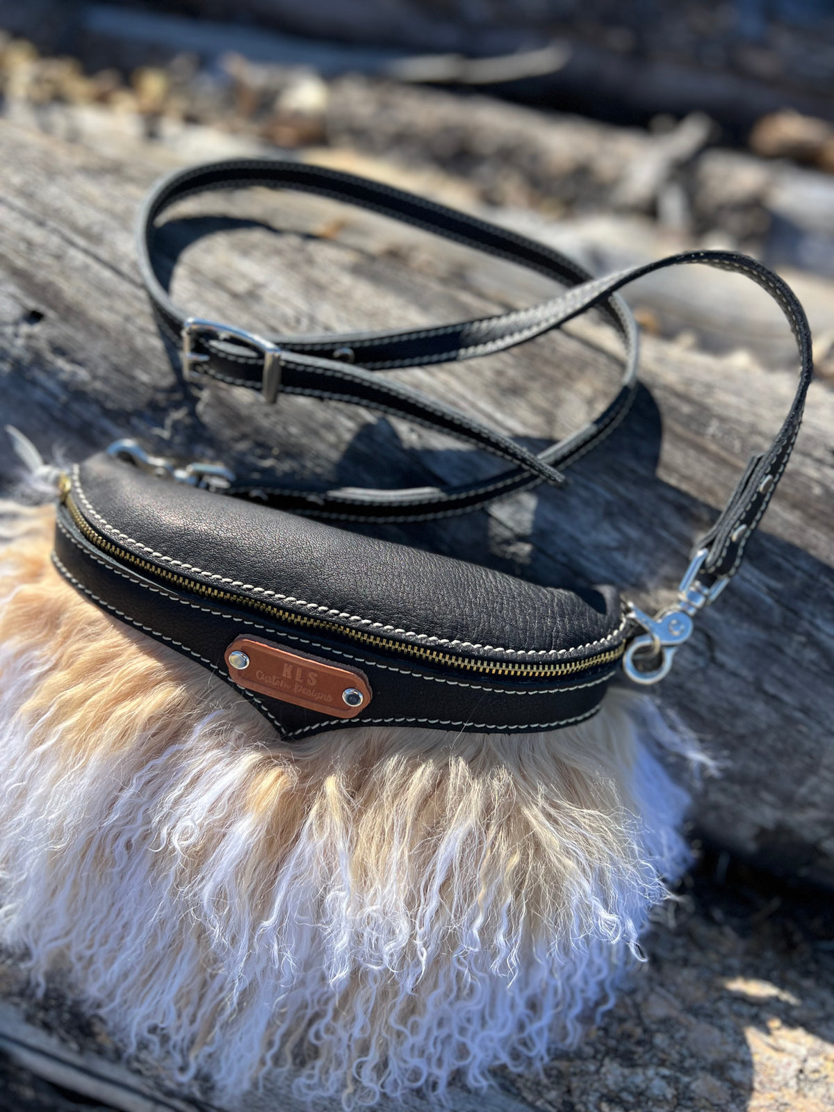 Tibetan Lamb Sling Bag + Leather Strap