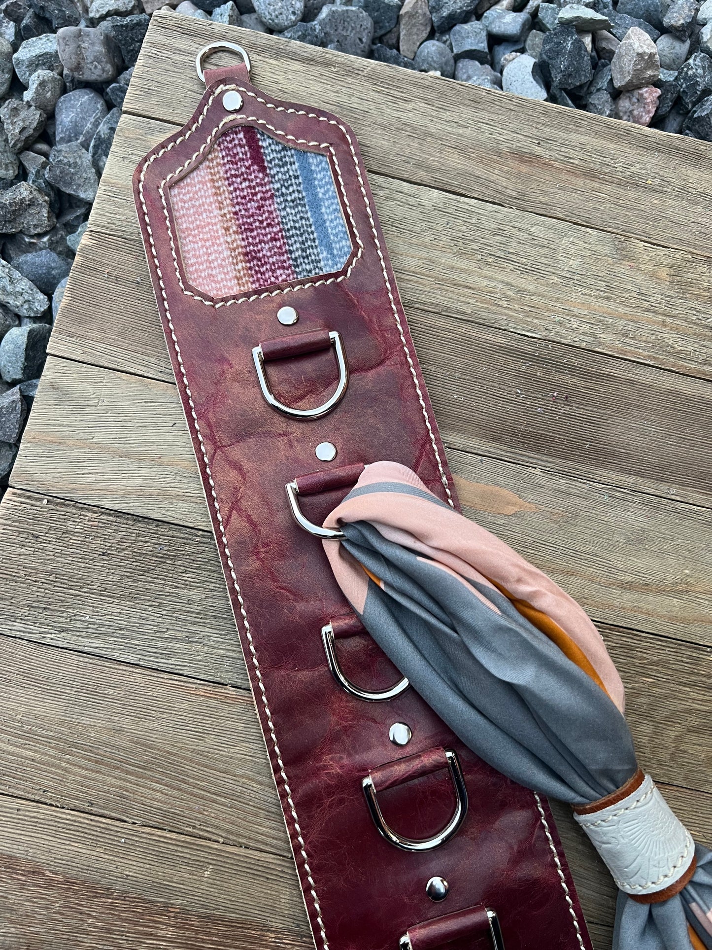 5 Ring Leather Wild Rag Holder