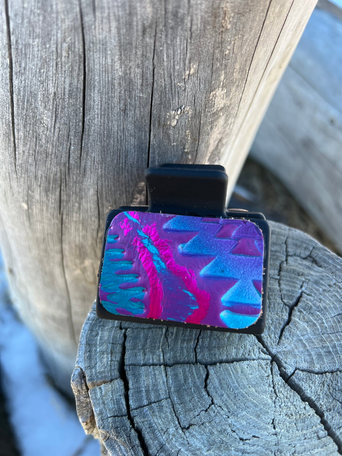 Mini Leather Hair Claw Clip