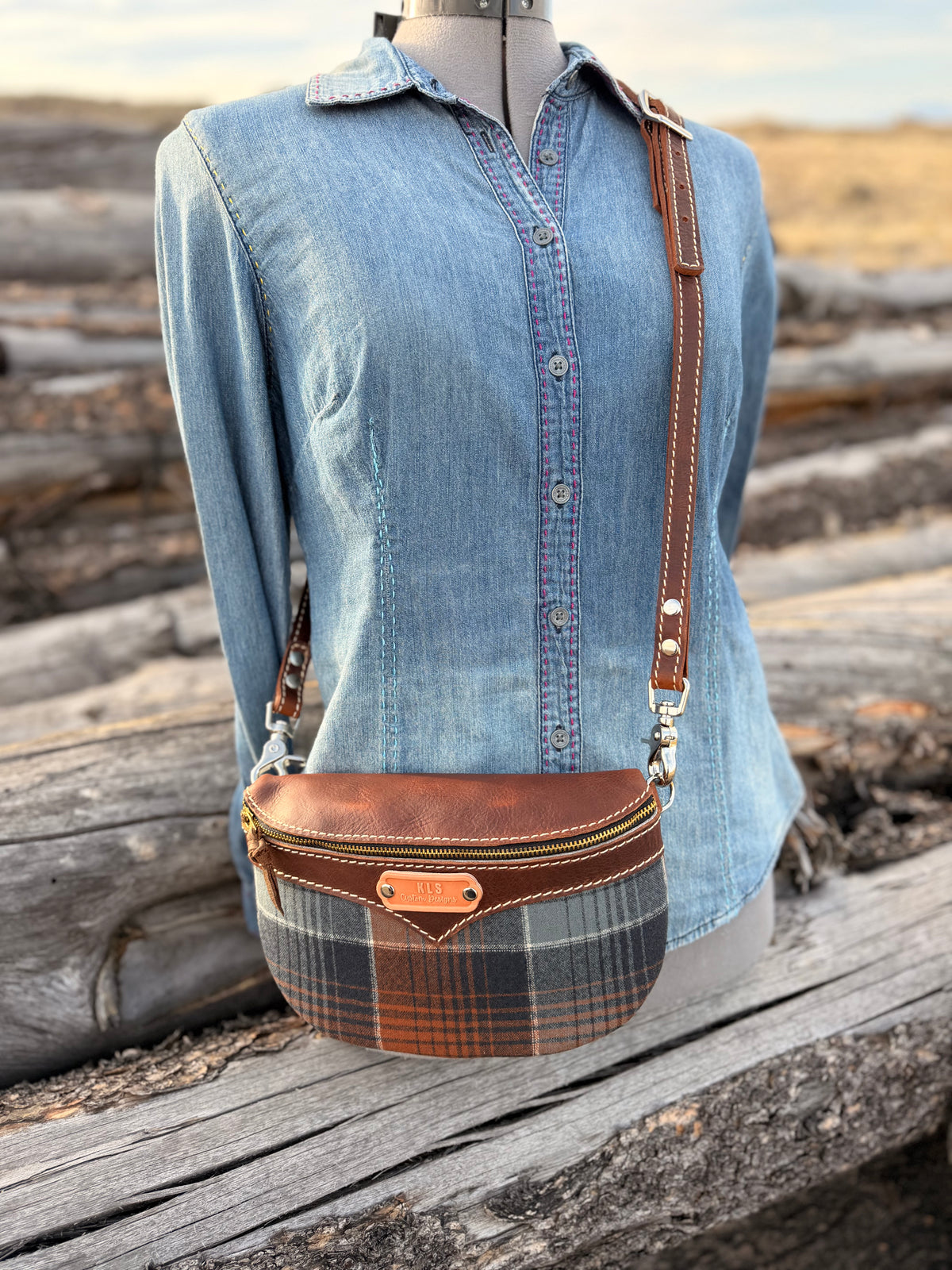 Sling Bag - *Special Edition* Pendleton Plaid - Bison Leather + Leather Strap