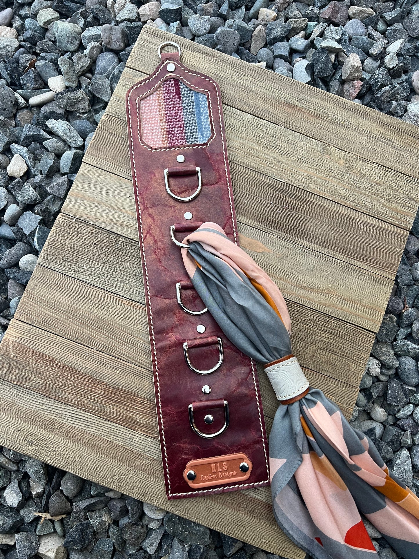 5 Ring Leather Wild Rag Holder