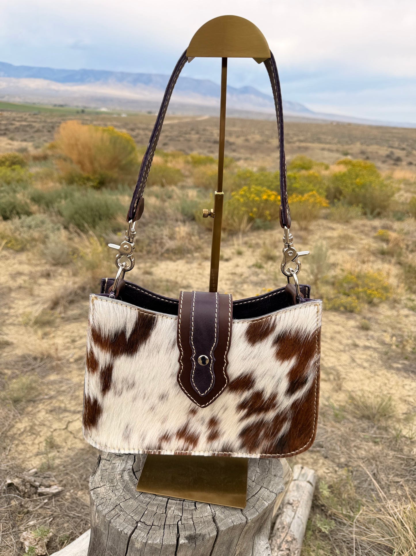 Shoulder Bag - Purple+Brown