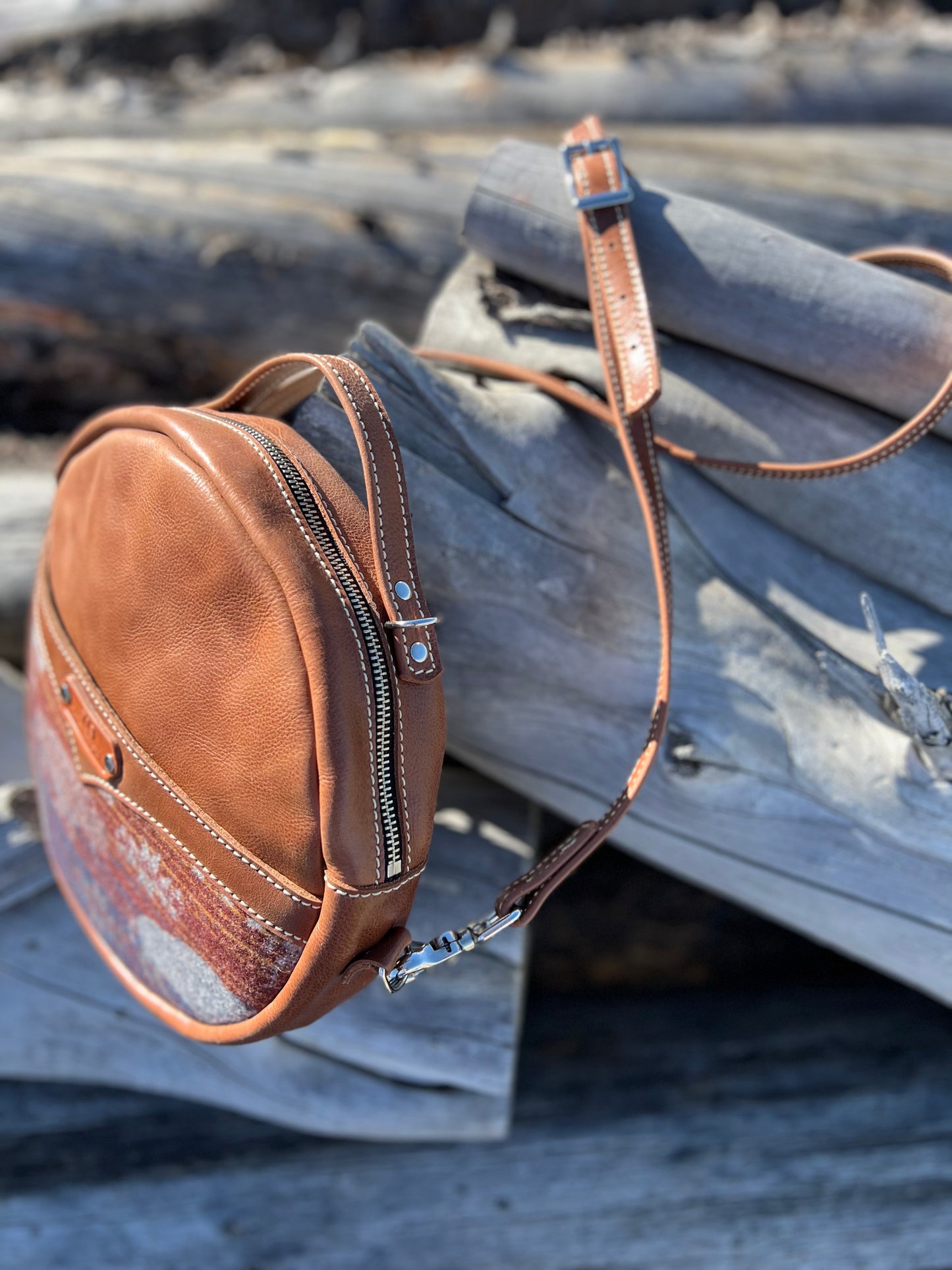 Canteen Bag - Leather + Pendleton