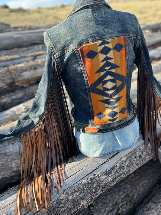 Fringe Jacket with Pendleton ~Ladies M