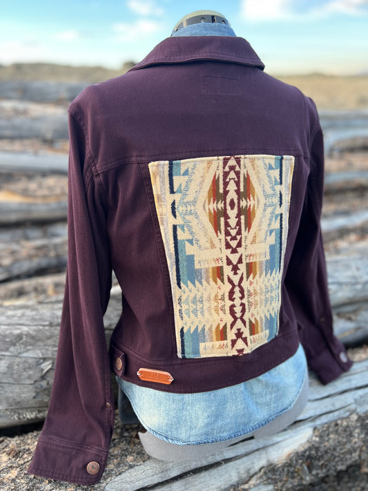 Plum Purple Jacket with Pendleton ~Ladies 1X