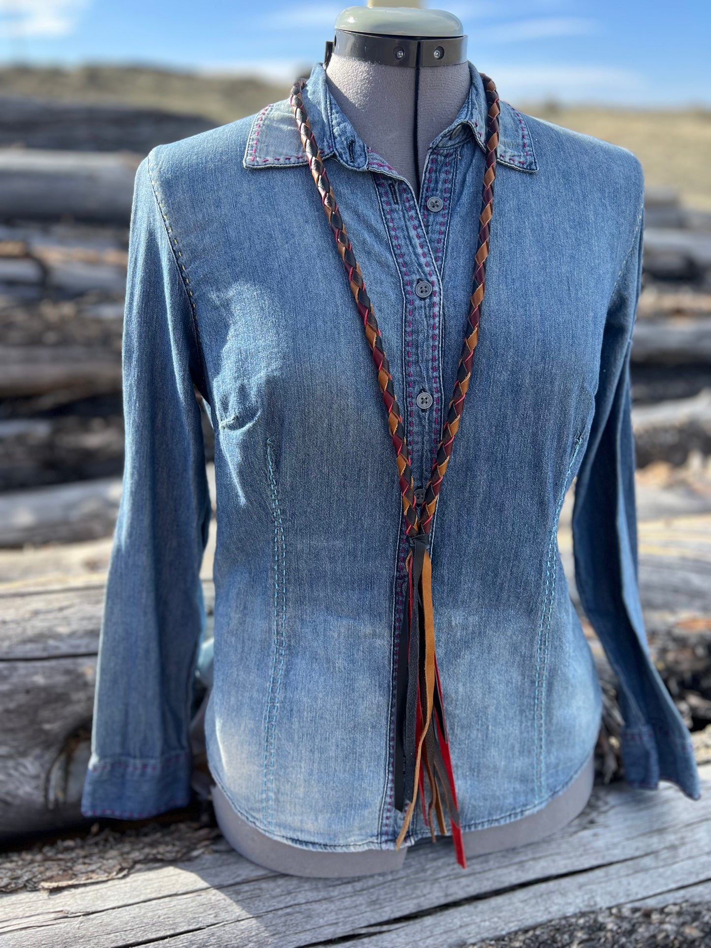 4-Strand Braided Leather Necklace