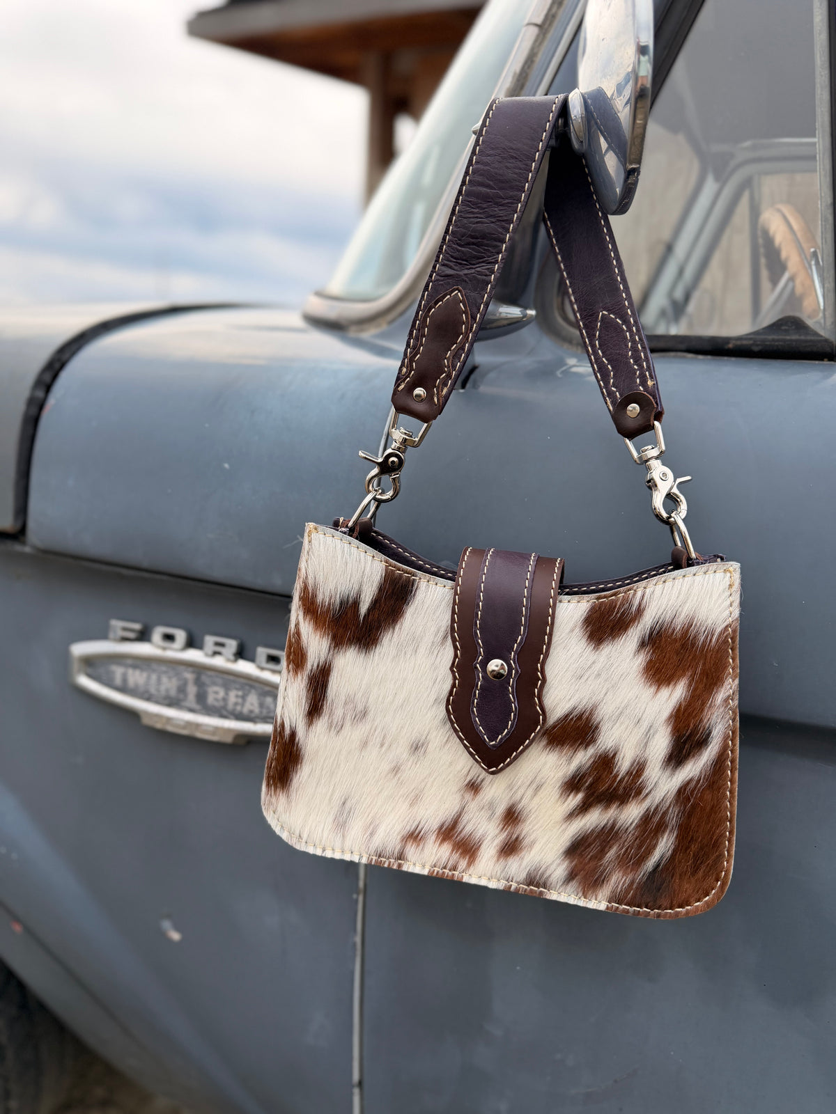 Shoulder Bag - Purple+Brown