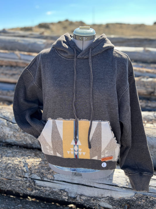 CROP Hoodie Sweatshirt - Large