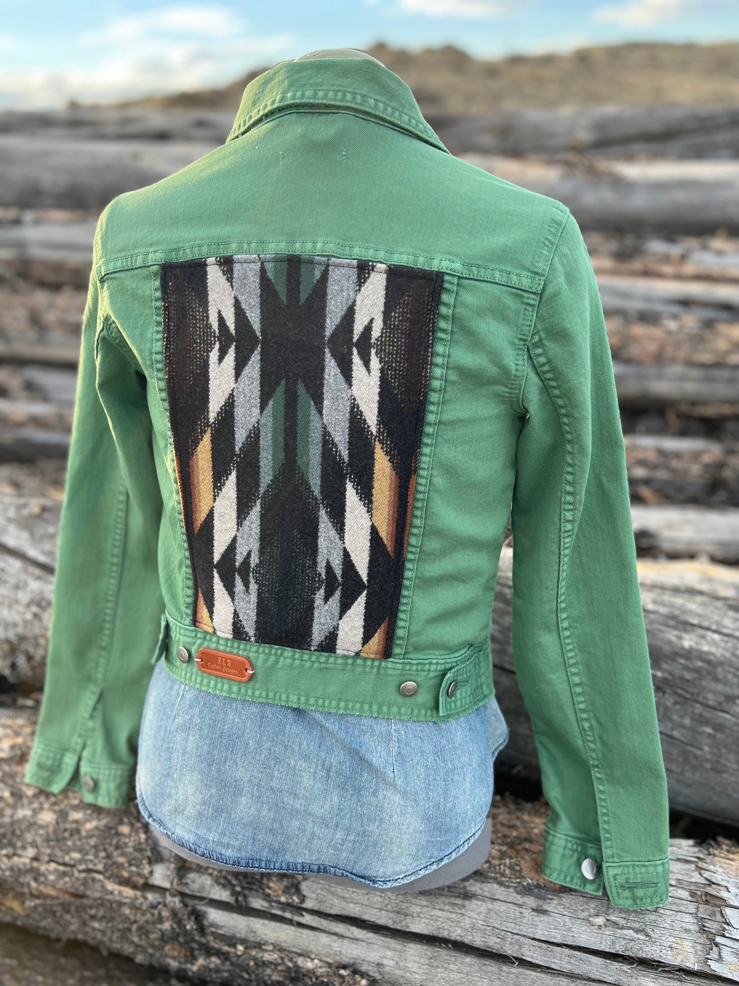 Sage Green Jacket with Pendleton ~Ladies XS