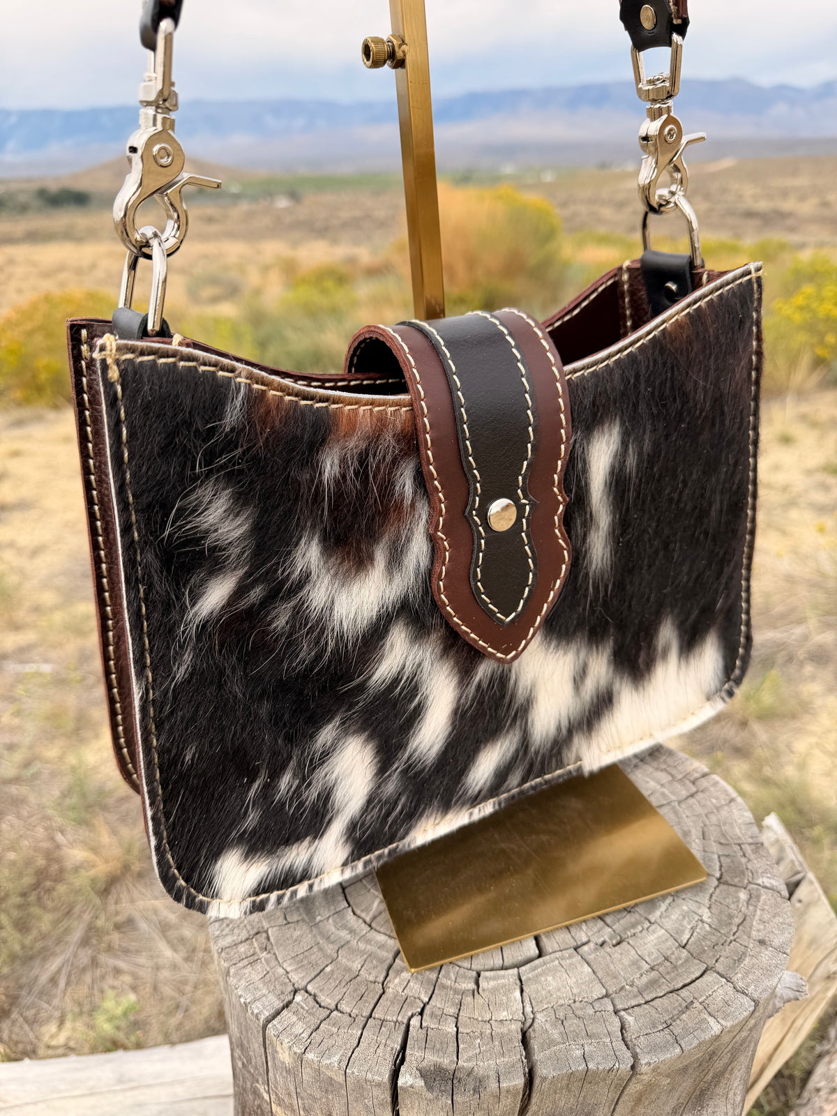 Shoulder Bag - Brown+Black