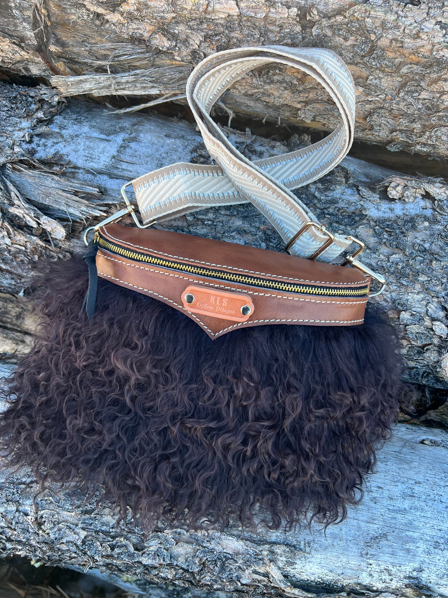 Sling Bag - Tibetan Lamb - Chocolate Brown