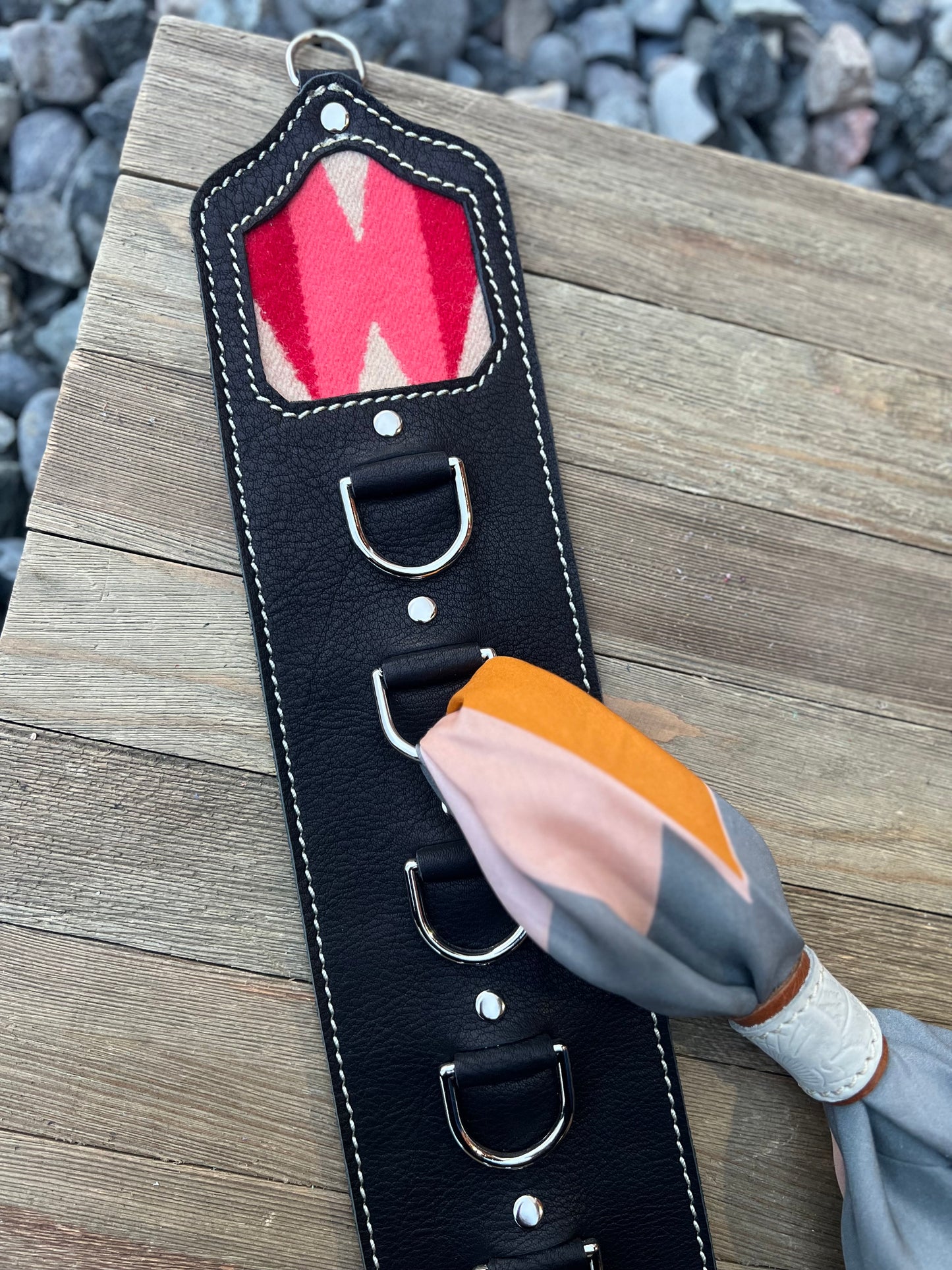 5 Ring Leather Wild Rag Holder