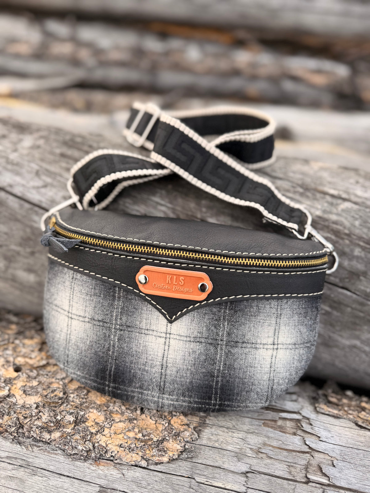 Sling Bag - *Special Edition* Pendleton Plaid - Black Bison Leather