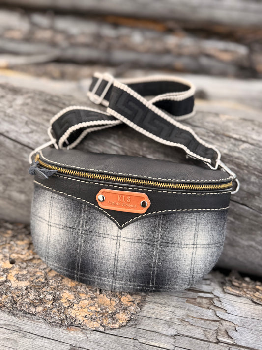 Sling Bag - *Special Edition* Pendleton Plaid - Black Bison Leather