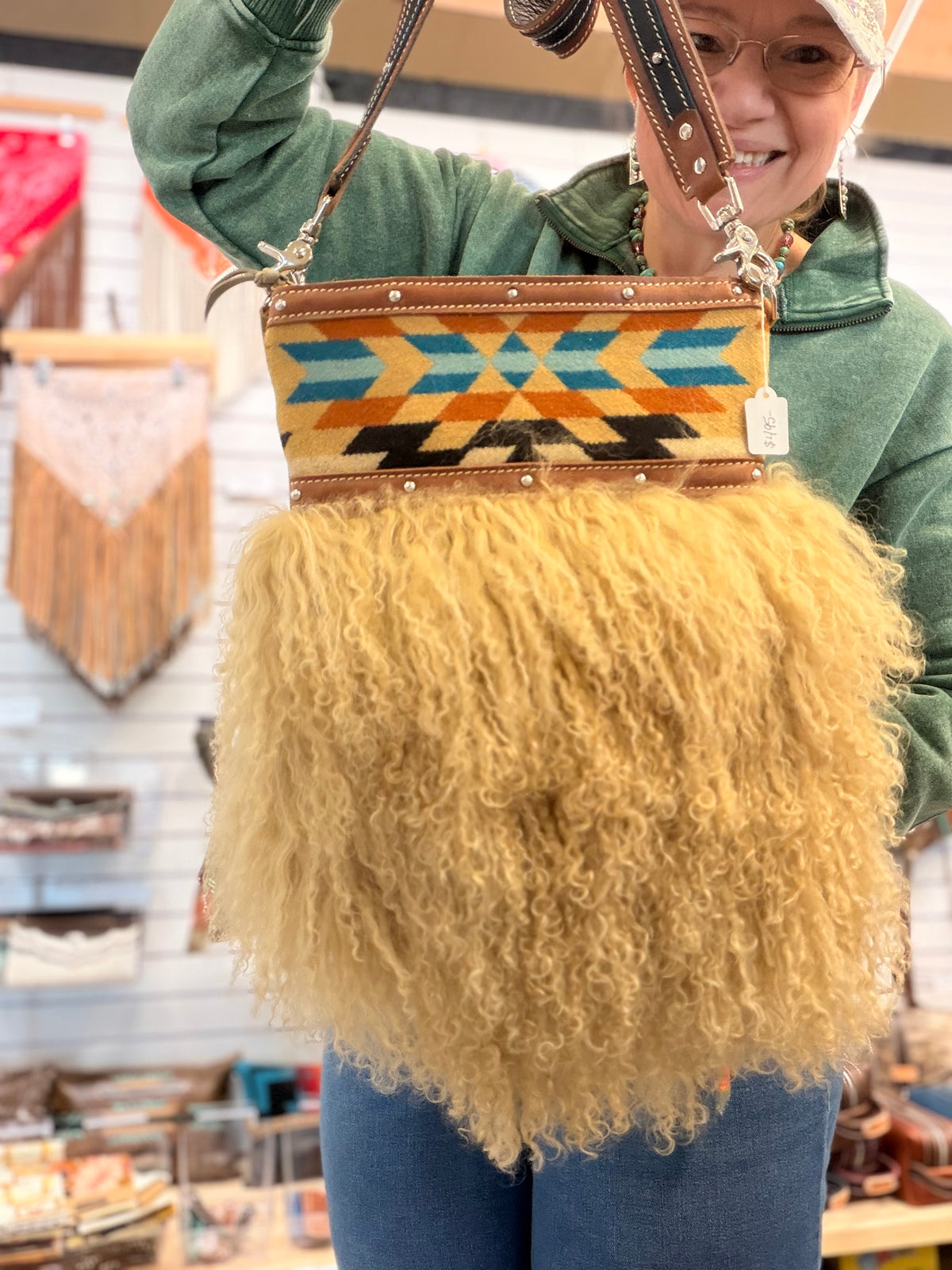 Crossbody Bag - Tibetan Lamb & Pendleton©️ Wool