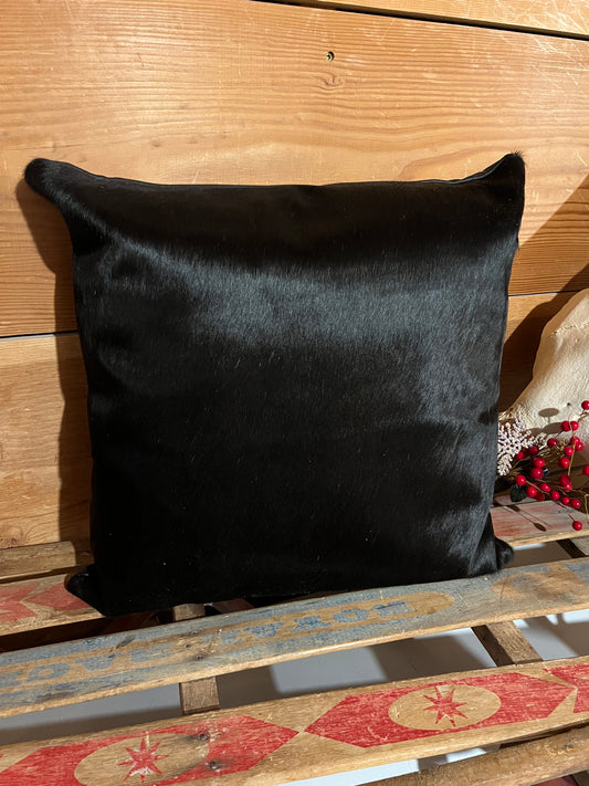 18x18 Hair on Hide Pillow Cover - Black (1)