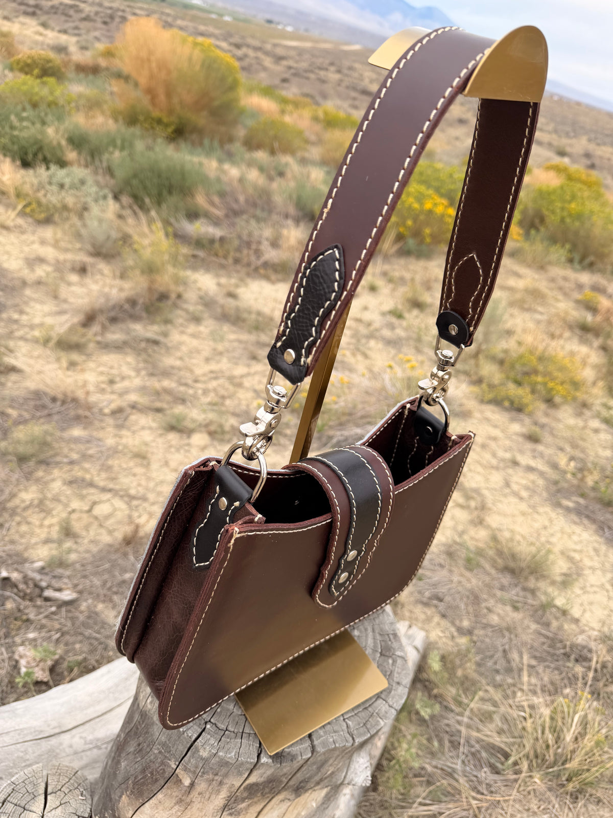 Shoulder Bag - Chocolate+Black