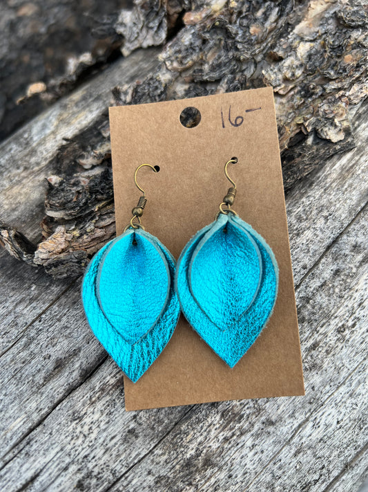 Leather Teardrop Earrings