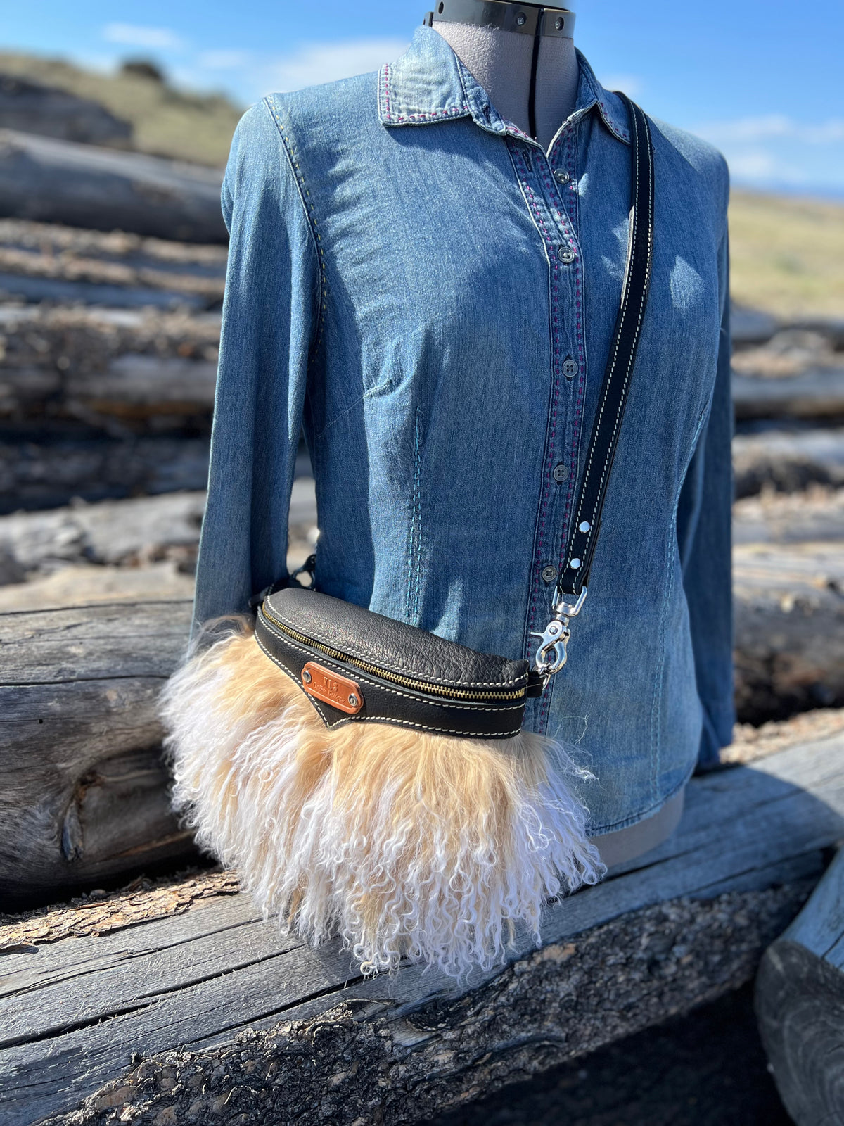 Tibetan Lamb Sling Bag + Leather Strap