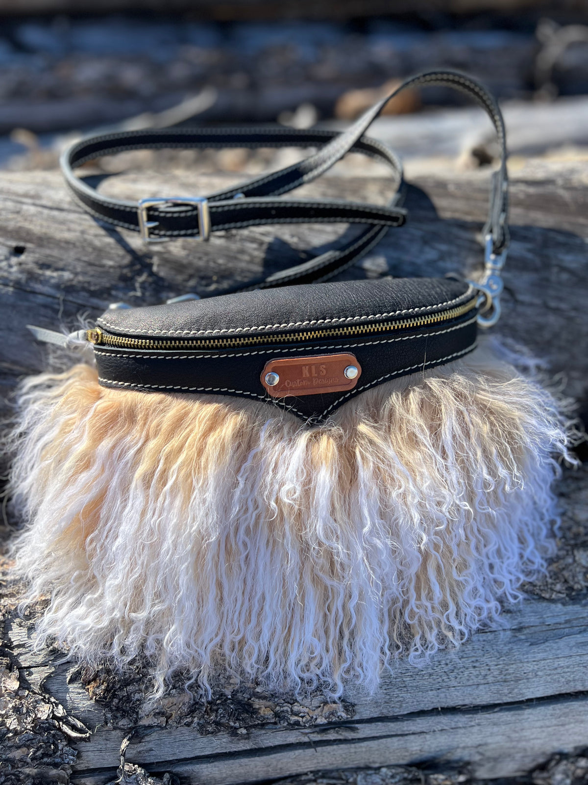 Tibetan Lamb Sling Bag + Leather Strap