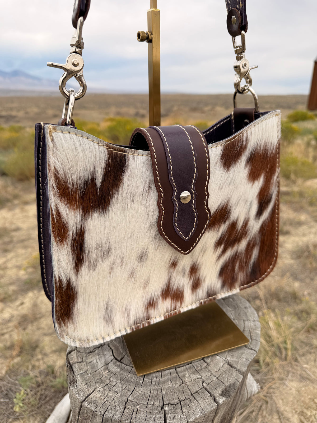 Shoulder Bag - Purple+Brown