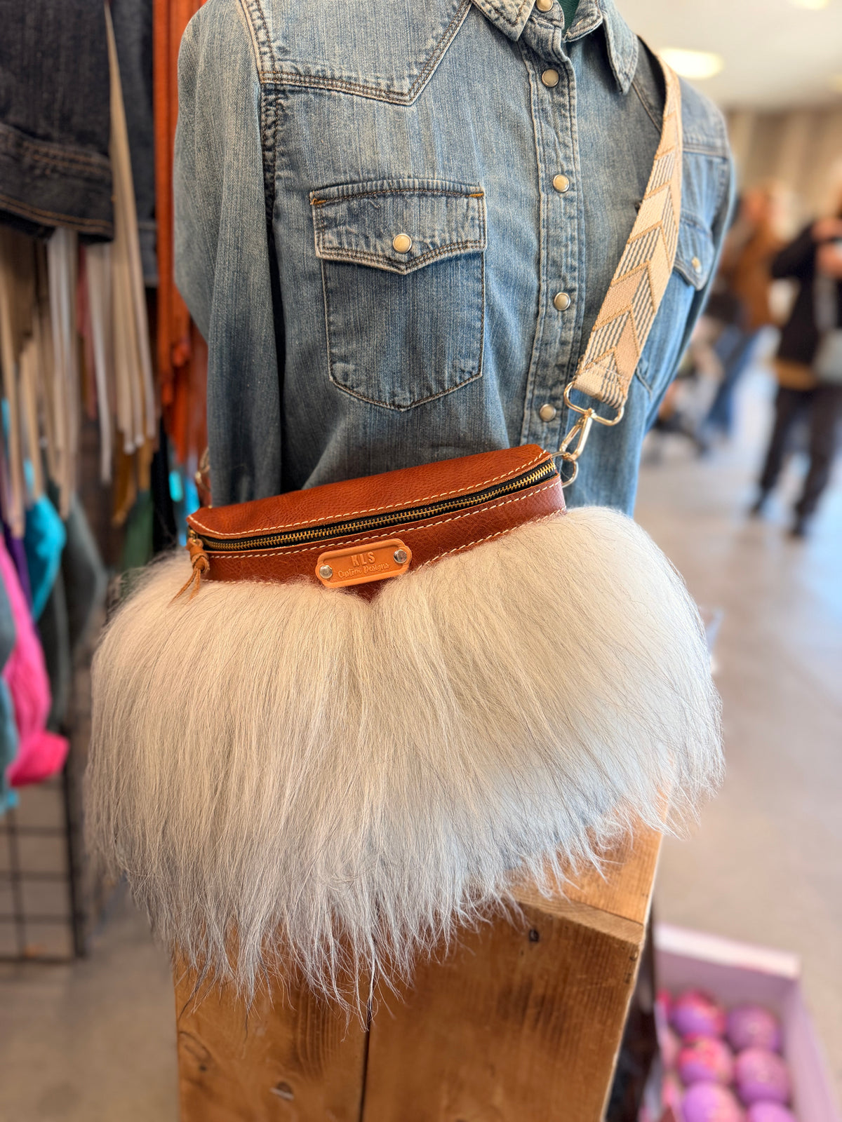 Sling Bag - Mongolian Sheep + Bison Leather