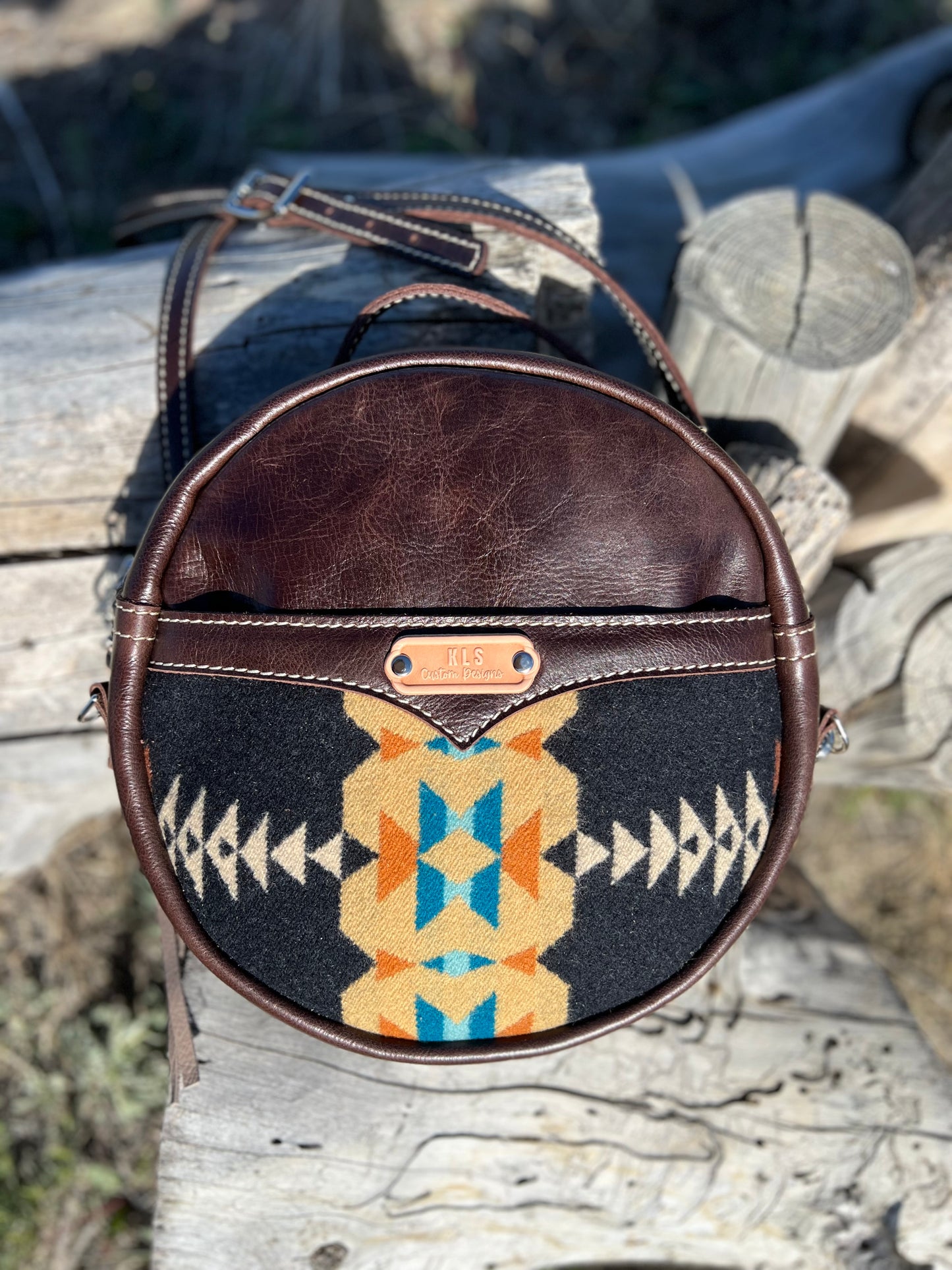 Canteen Bag - Leather + Pendleton