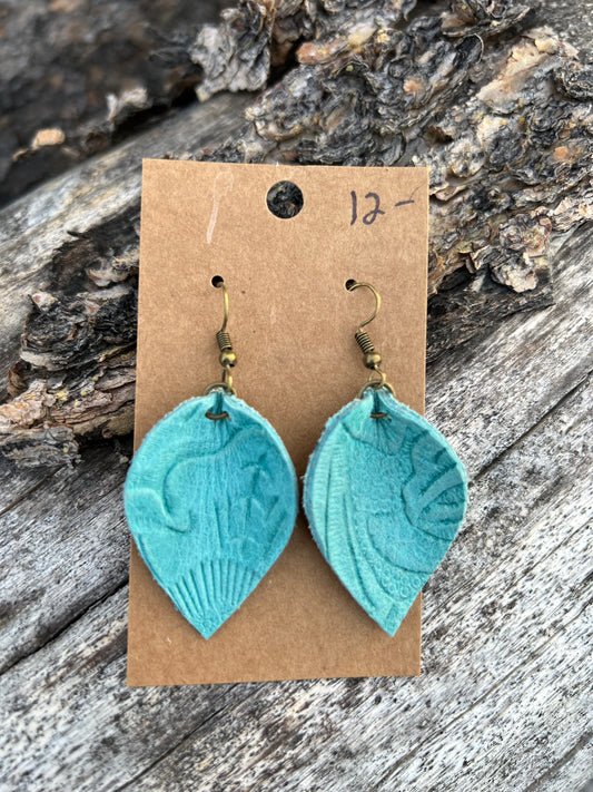 Leather Teardrop Earrings