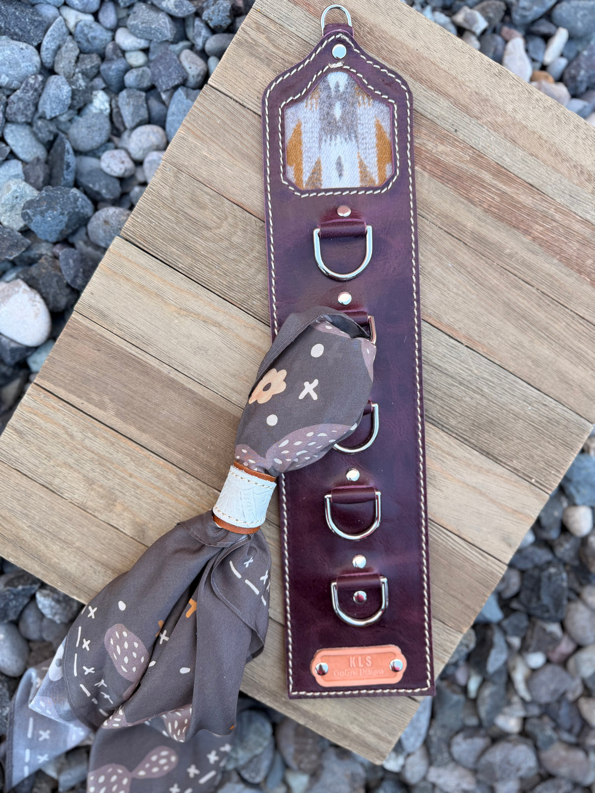 5 Ring Leather Wild Rag Holder