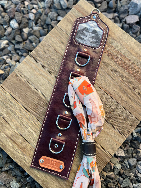 5 Ring Leather Wild Rag Holder