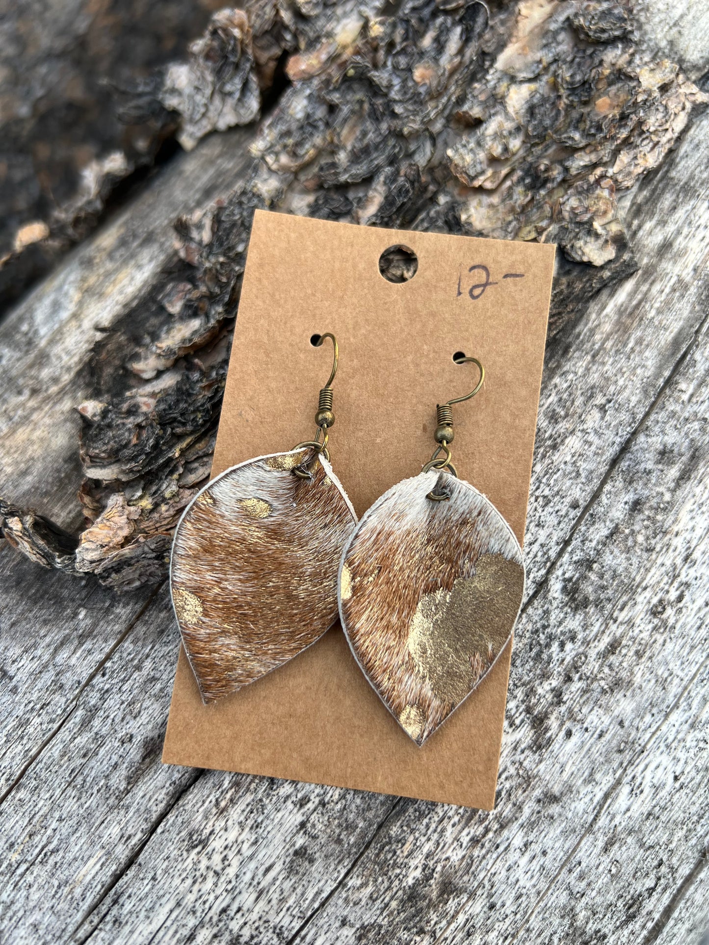 Leather Teardrop Earrings