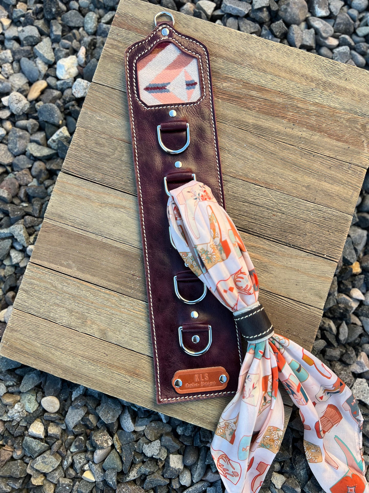 5 Ring Leather Wild Rag Holder