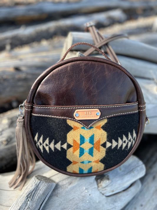 Canteen Bag - Leather + Pendleton
