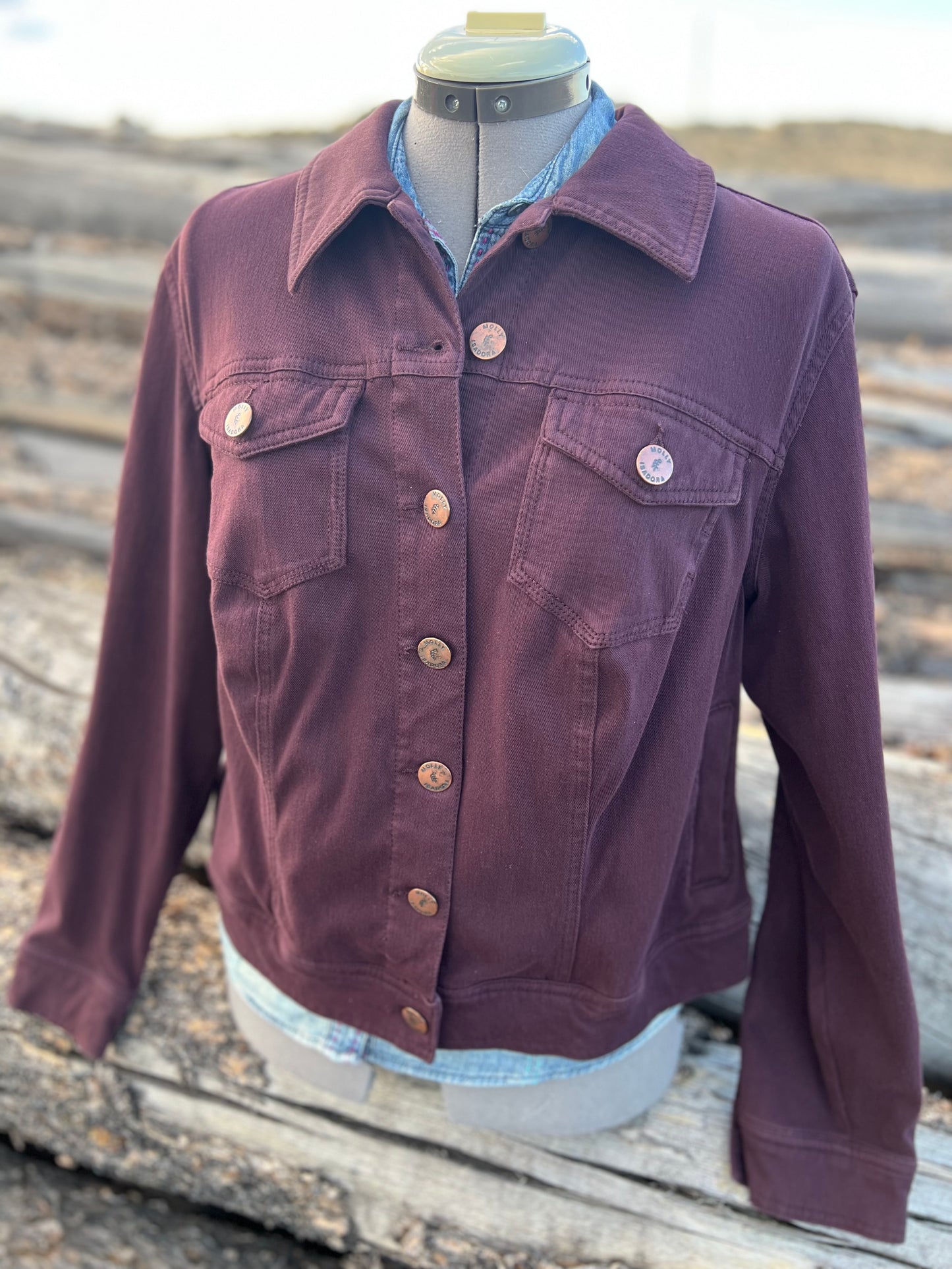 Plum Purple Jacket with Pendleton ~Ladies 1X