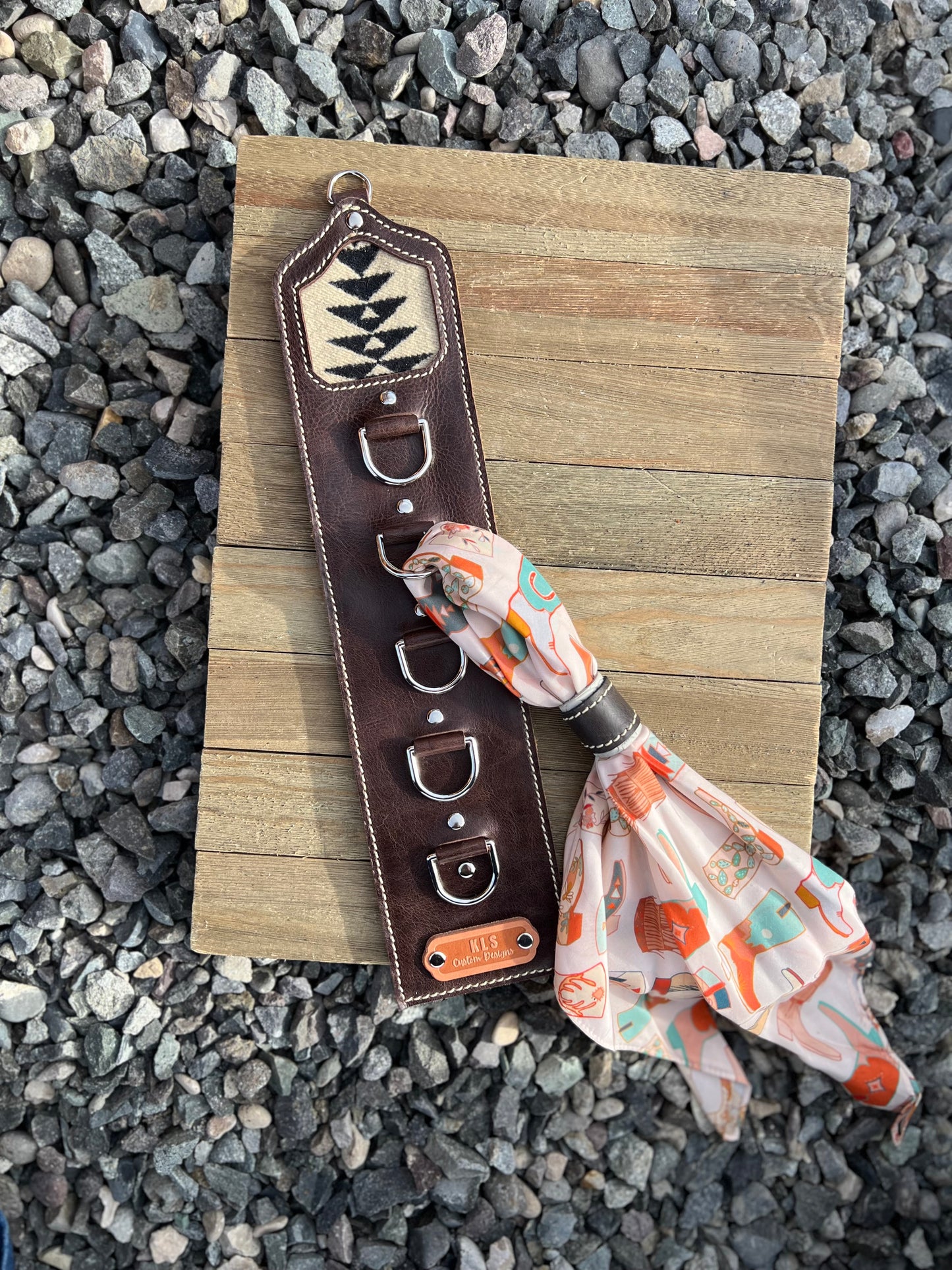 5 Ring Leather Wild Rag Holder