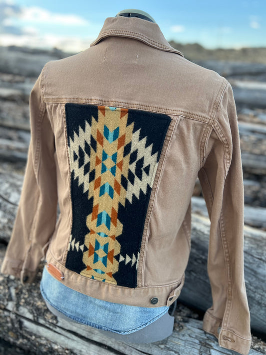 Tan Jacket with Pendleton ~Ladies L